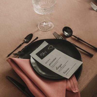 Kaligrafowane menu z winietką