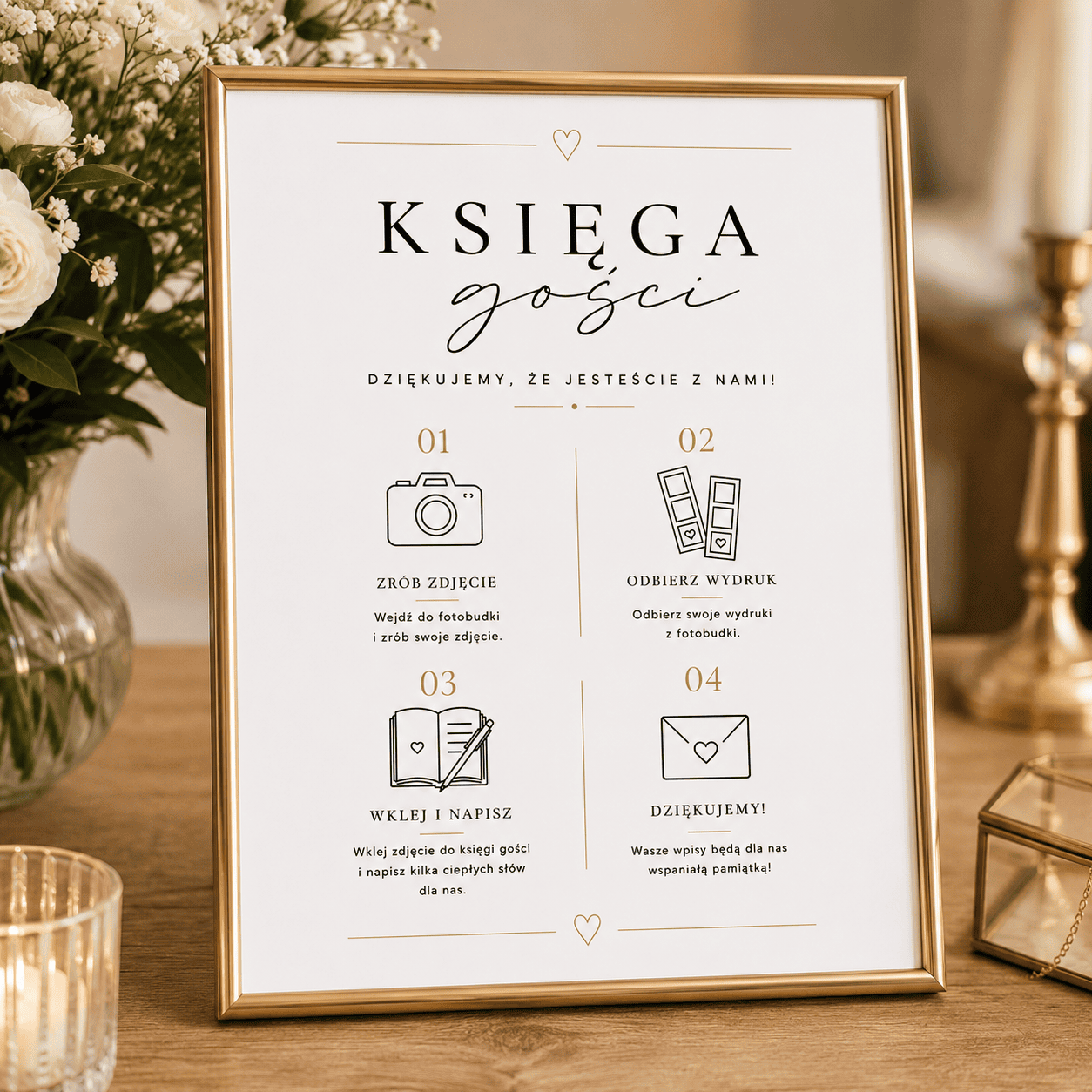 Instrukcja do Księgi Gości z Fotobudką elegancka